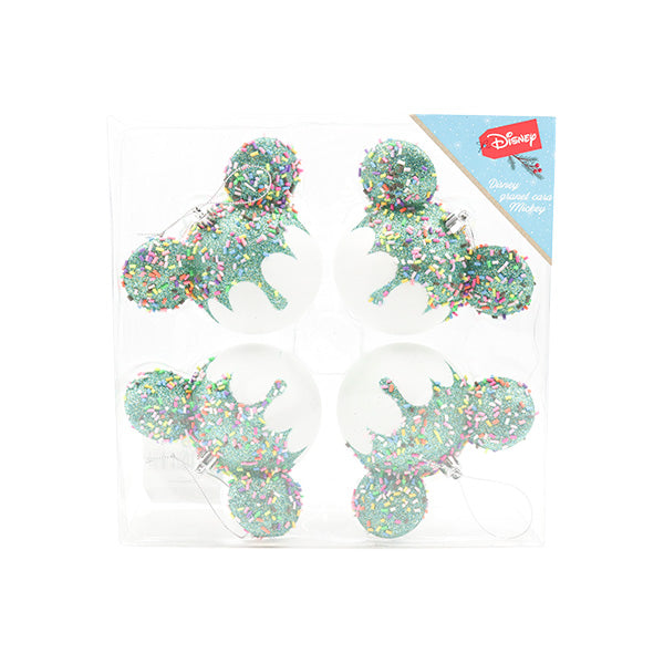 Caja de esferas 4 unidades verdes Mickey 12cm