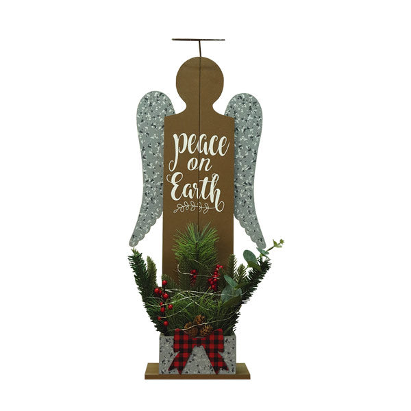 Adorno para mesa ángel navideño con luz