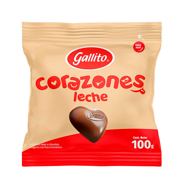 Corazón leche 100g Gallito