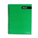 Cuaderno resorte 100 hojas color verde Basic.
