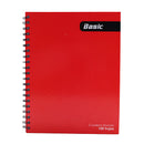 Cuaderno resorte 100 hojas color rojo Basic.