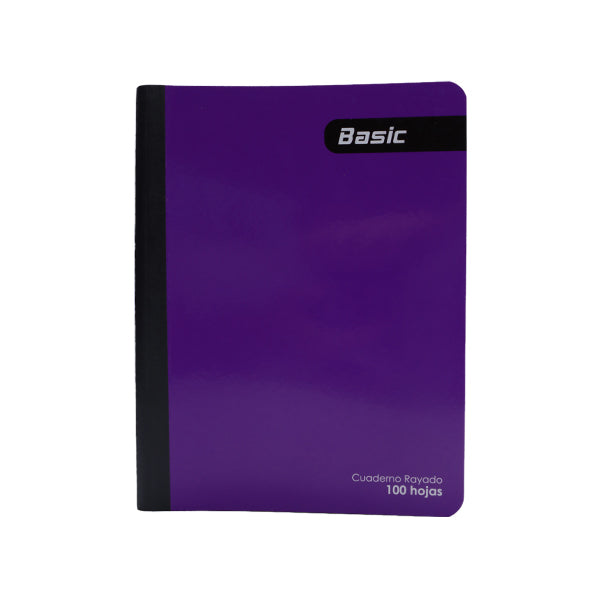 Cuaderno cosido 100 hojas color violeta Basic.