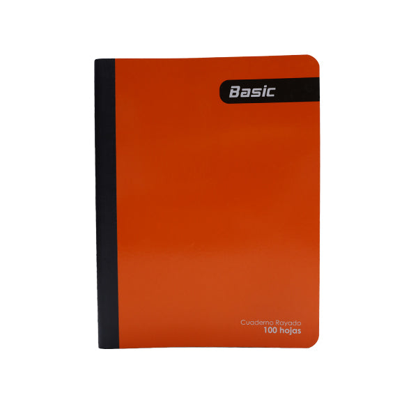 Cuaderno cosido 100 hojas color naranja Basic.