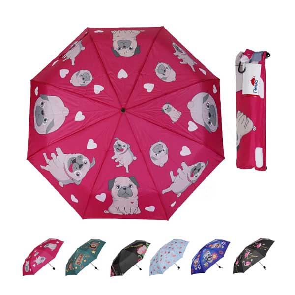 Sombrilla estampada con estuche 27"