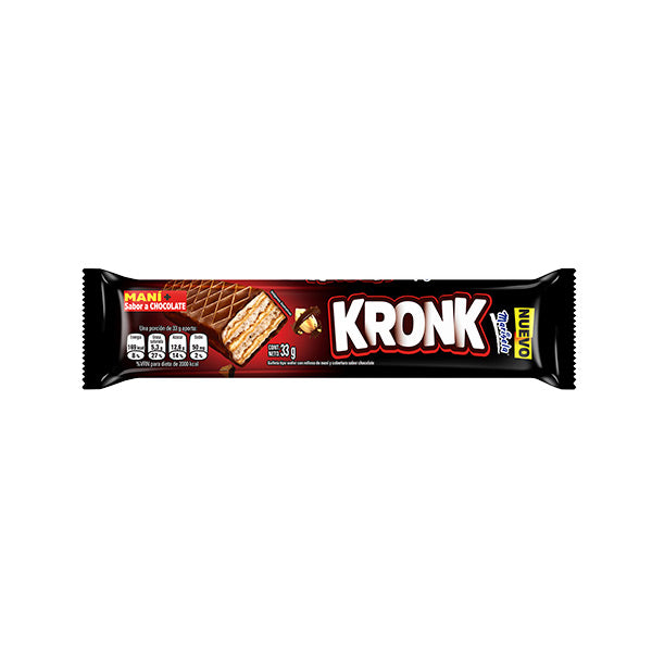 Galleta Kronk Marinela sabor a Chocolate con Maní 33 gramos.