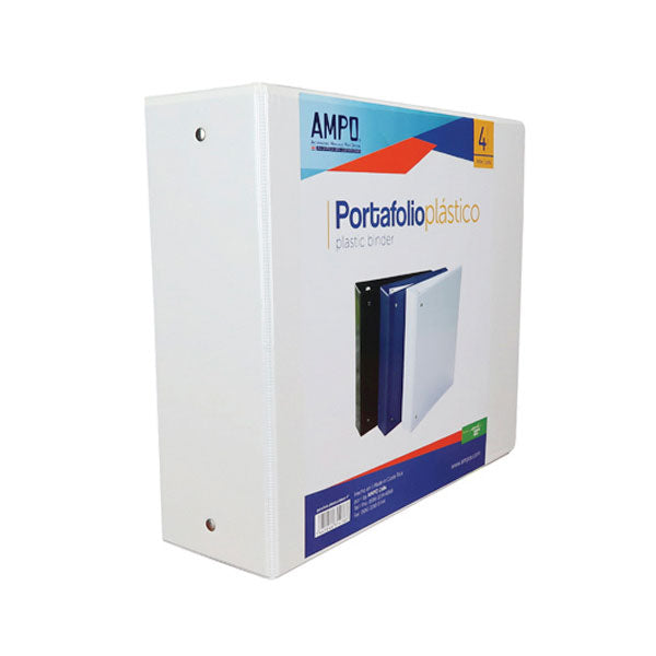 Portafolio 4" blanco con funda