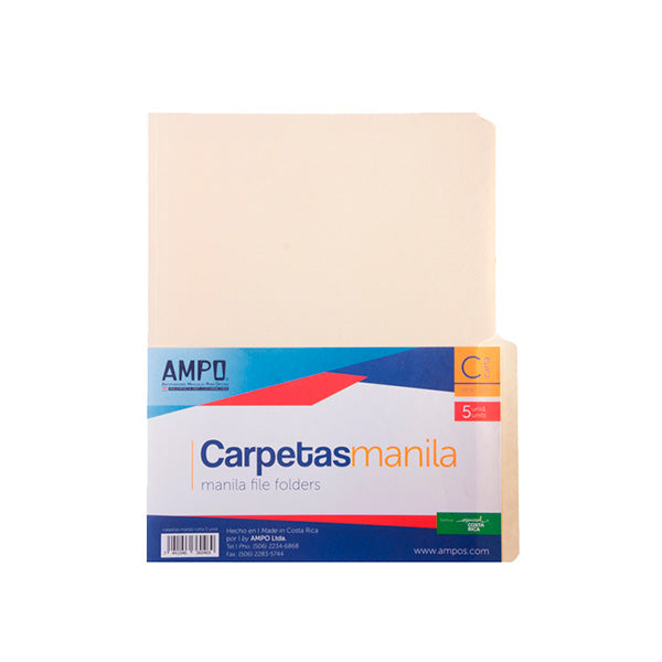 Folder manila 5 unidades carta Ampo.