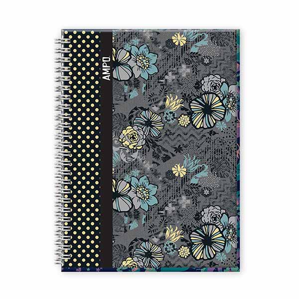 Cuaderno resorte tapa dura 100 hojas Story Ampo