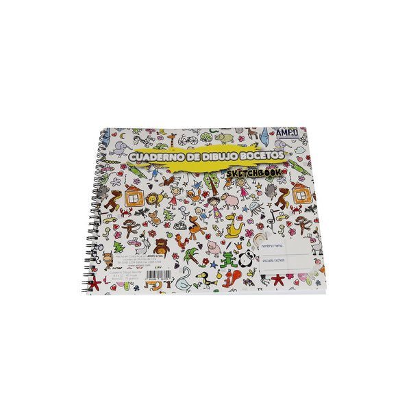Cuaderno de dibujo bocetos 40 hojas. Marca AMPO.