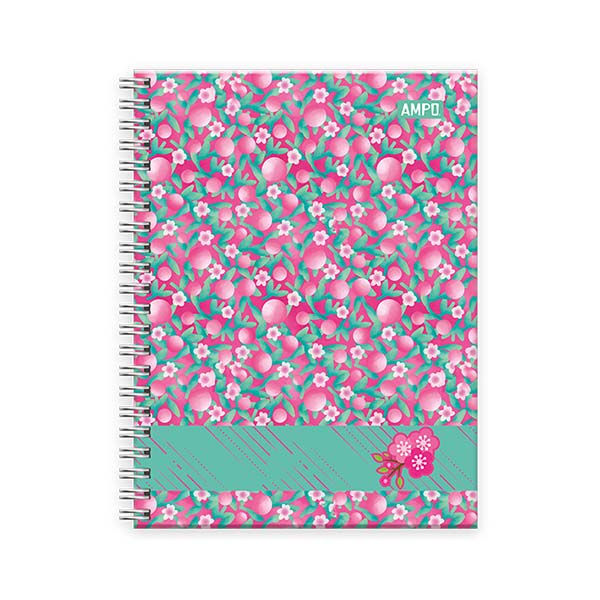 Cuaderno resorte tapa dura 100 hojas Cherry Ampo