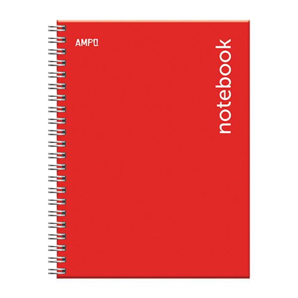 Cuaderno tapa dura carta rojo 100 hojas Ampo.