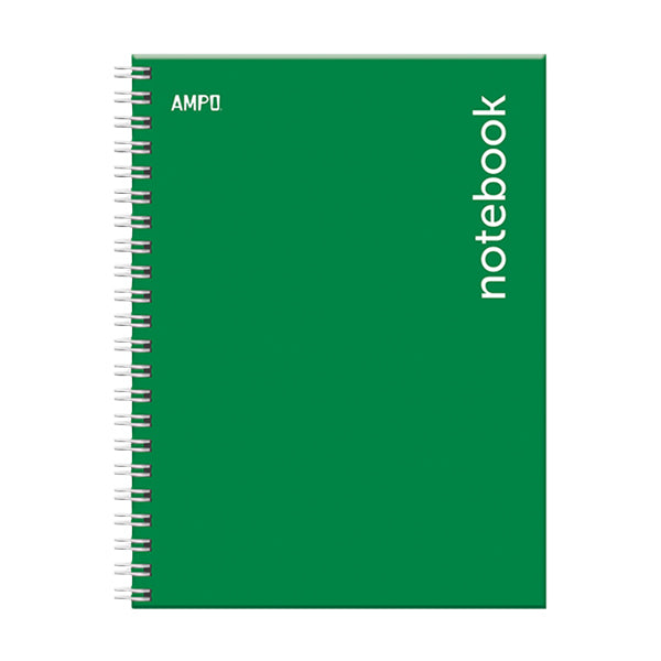 Cuaderno tapa dura carta verde 100 hojas Ampo.