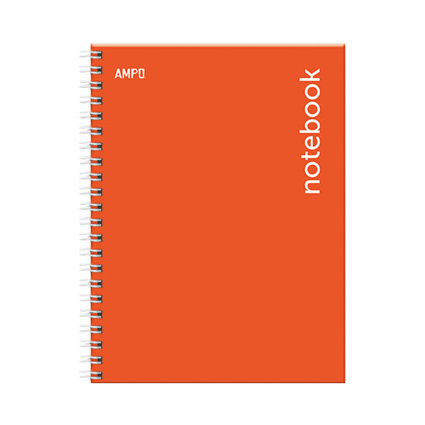 Cuaderno tapa dura carta naranja 100 hojas Ampo.