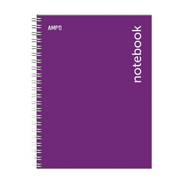 Cuaderno tapa dura carta morado 100 hojas Ampo.