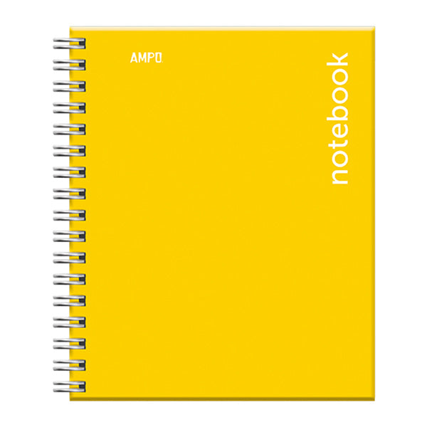 Cuaderno tapa dura media carta amarillo 100 hojas