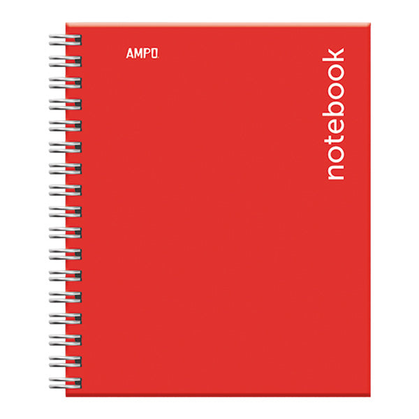 Cuaderno tapa dura media carta rojo 100 hojas Ampo