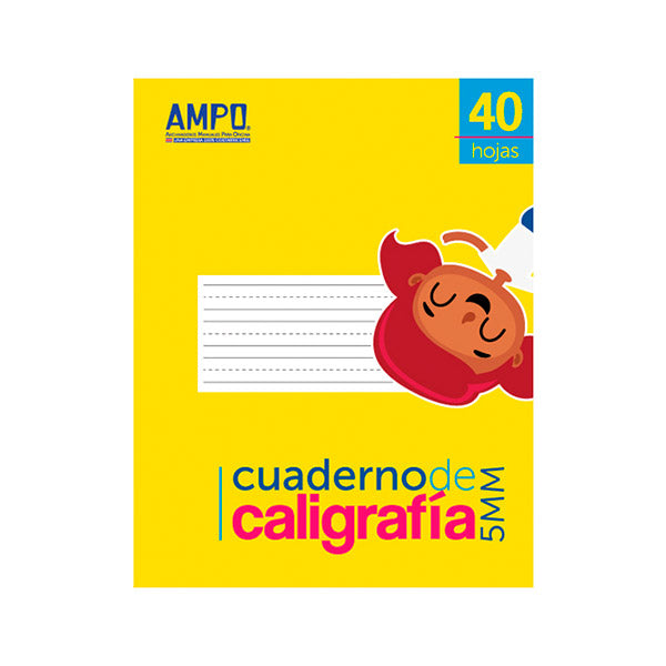 Cuaderno caligrafía 5mm 40 hojas Ampo.