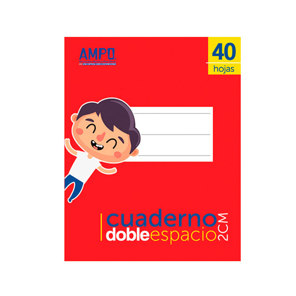 Cuaderno doble espacio 2cm 40 hojas Ampo.