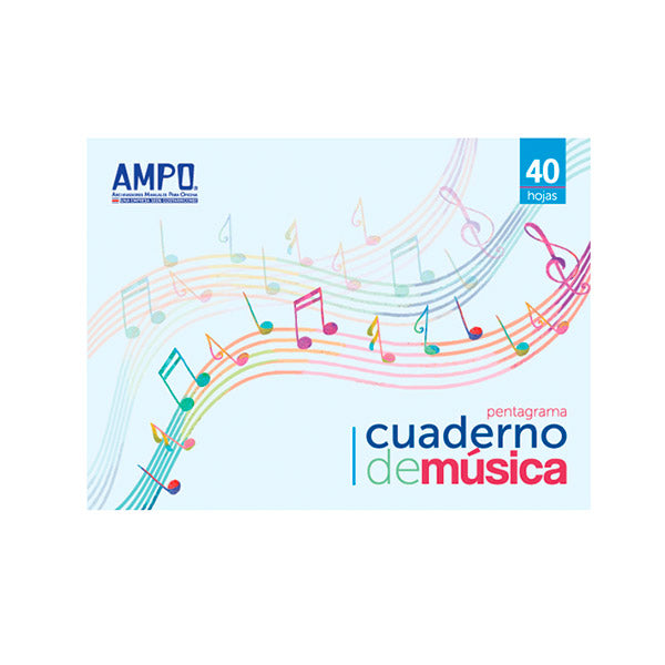 Cuaderno pentagrama 40 hojas Ampo.