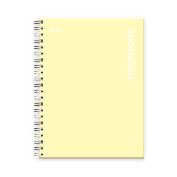 Cuaderno tapa dura tamaño carta 100 hojas amarillo pastel Ampo.