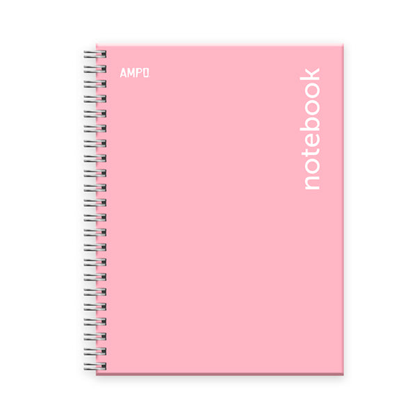 Cuaderno tapa dura tamaño carta 100 hojas rosado pastel Ampo.