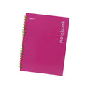 Cuaderno notebook tapa dura 100 hojas carta rosa neón Ampo.
