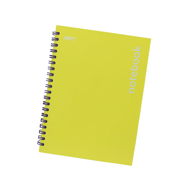 Cuaderno tapa dura 100 hojas carta amarillo neón Ampo.