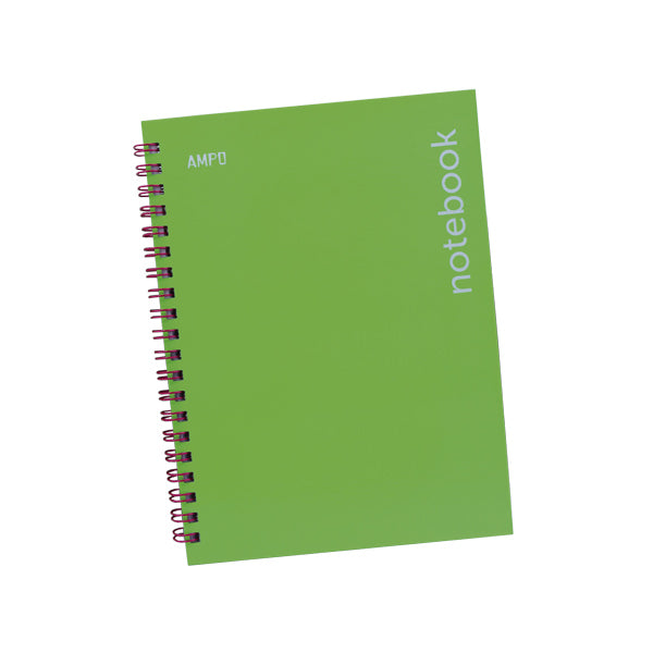 Cuaderno tapa dura 100 hojas carta verde neón Ampo.