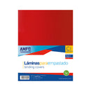 Lamina para empastar tamaño carta color rojo 50 unidades Ampo