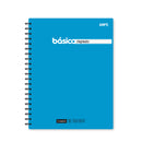 Cuaderno resortes basico celeste 80 hojas