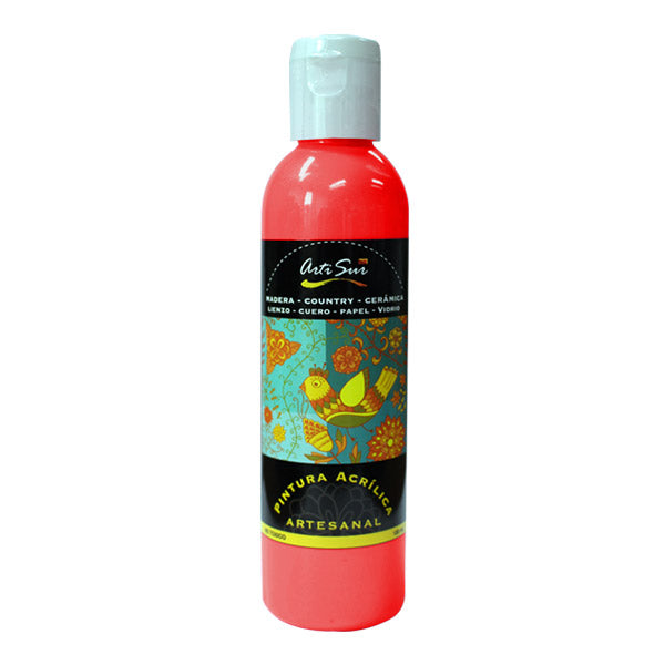 Pintura artesanal rojo fluorescente 120ml