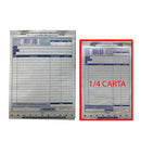 Factura de 1/4 triplicada bond con papel químico.