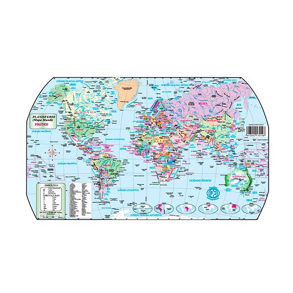 MAPA PLANISFERIO POLITICO 27X43CM