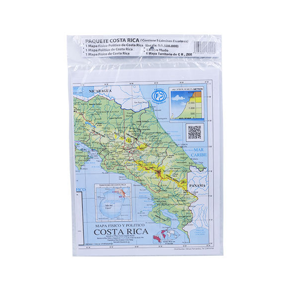 PAQUETE MAPAS COSTARICA 5UNDS