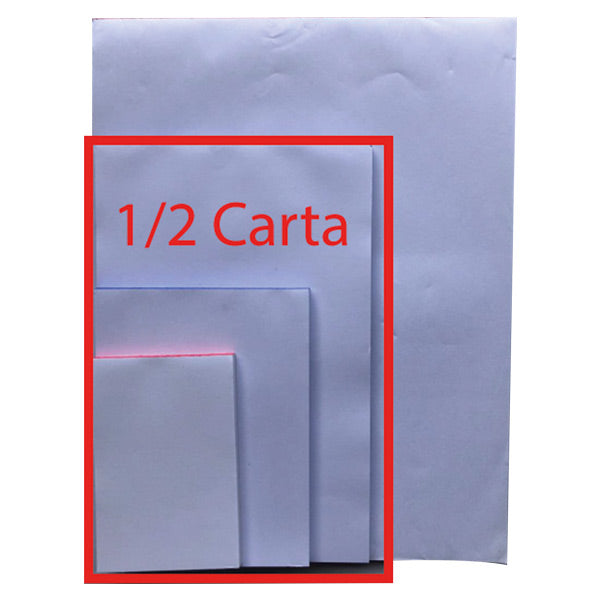 Block de papel bond 1/2 carta.