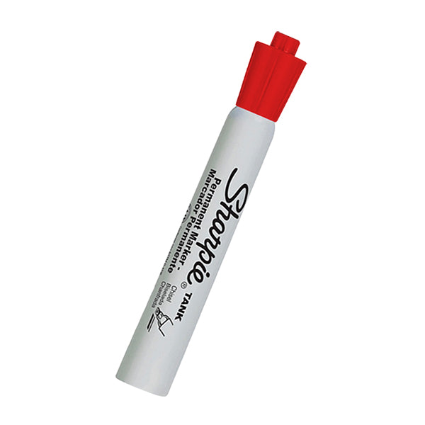 Marcador permanente Tank rojo Sharpie.