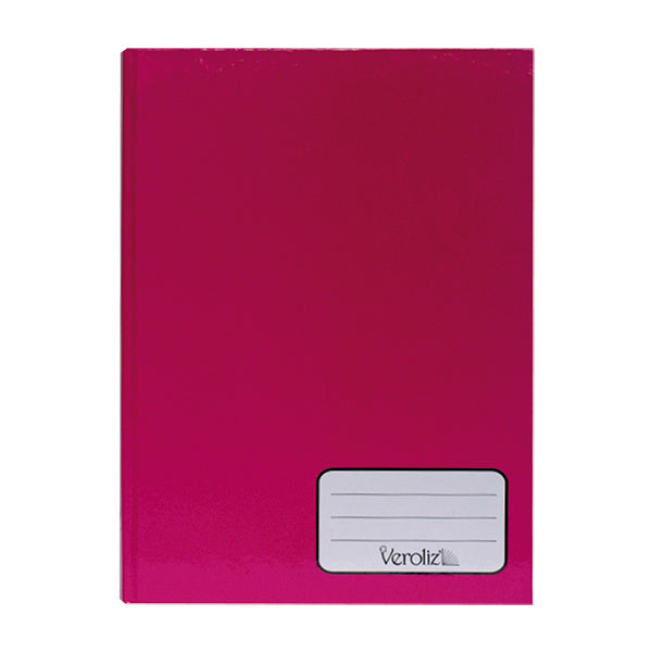 Cuaderno cosido 150 hojas pasta dura color fucsia.