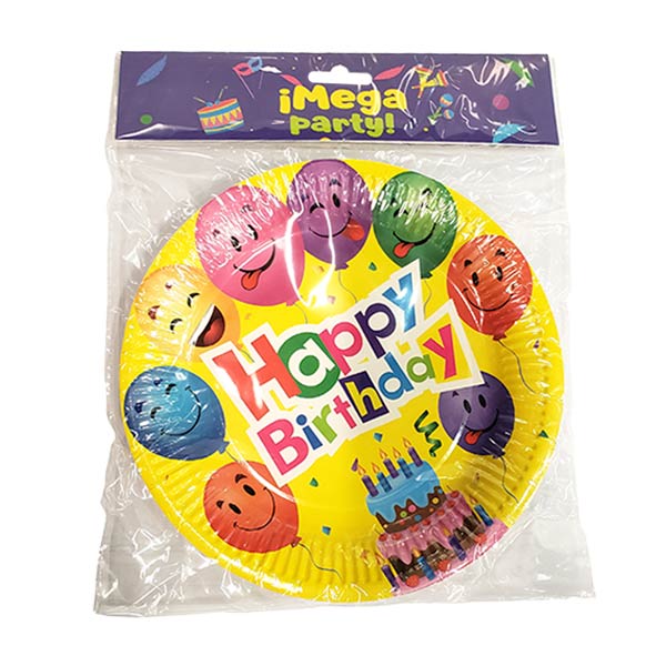 Plato fiesta 9" globos amarillos P9-15