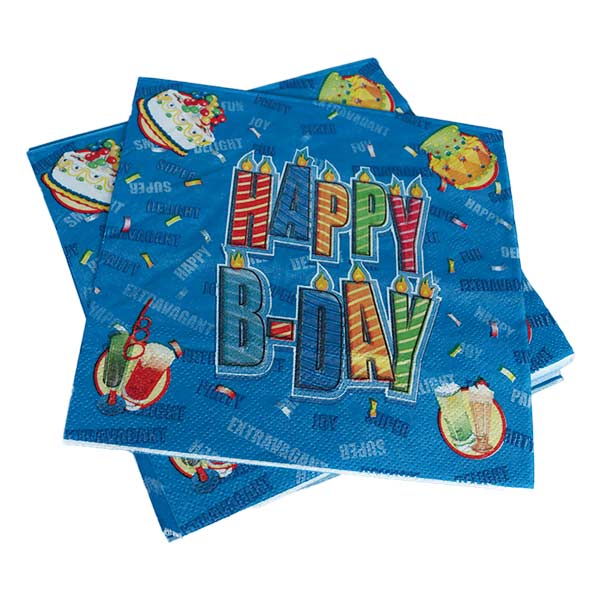 Plato fiesta 9" Happy birthday azul T-20