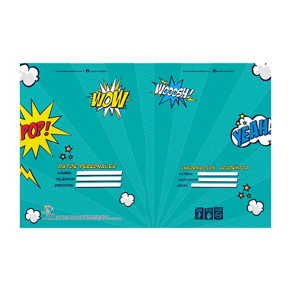 Cuaderno grande de resorte 80 hojas Comic 11543 El