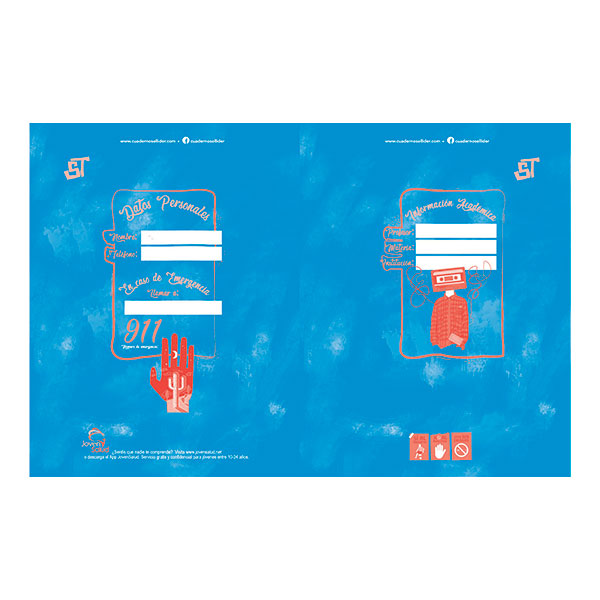 Cuaderno grande de resorte tapa dura 100 hojas mas