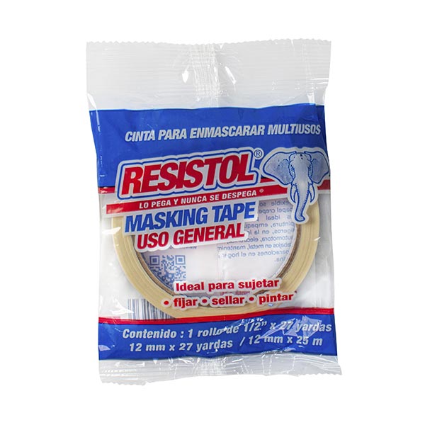 Masking tape 12 mm 27 yardas Resistol