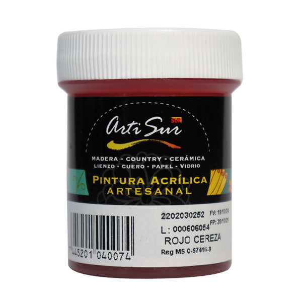 Pintura artesanal 30ml rojo indio Artisur