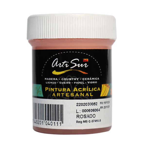 Pintura artesanal 30ml rosado fluorescente Artisur