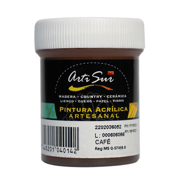 Pintura artesanal 30ml café oscuro Artisur