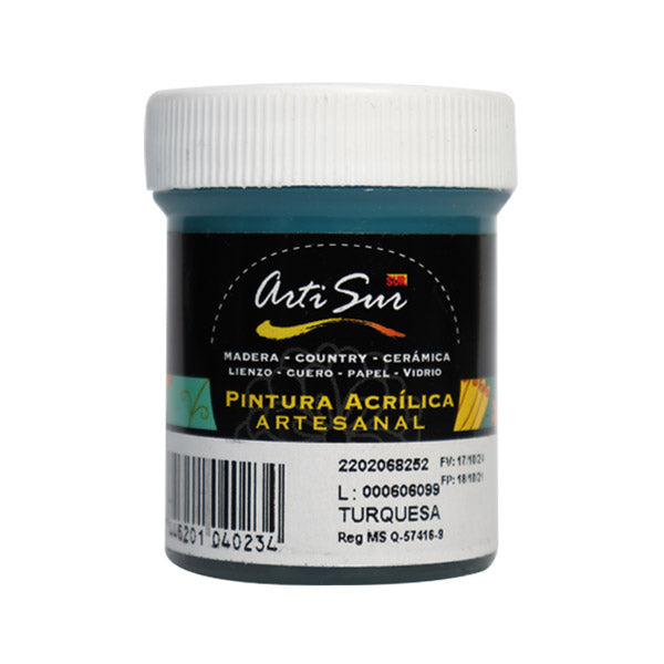 Pintura artesanal 30ml negro Artisur