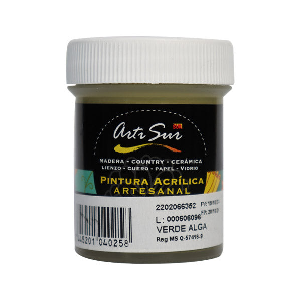 Pintura artesanal 30ml verde turquesa Artisur