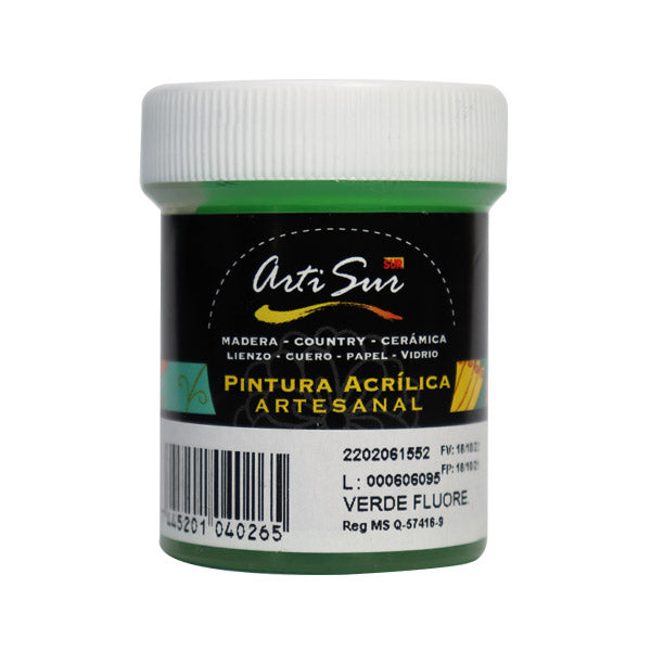 Pintura artesanal 30ml verde alga Artisur