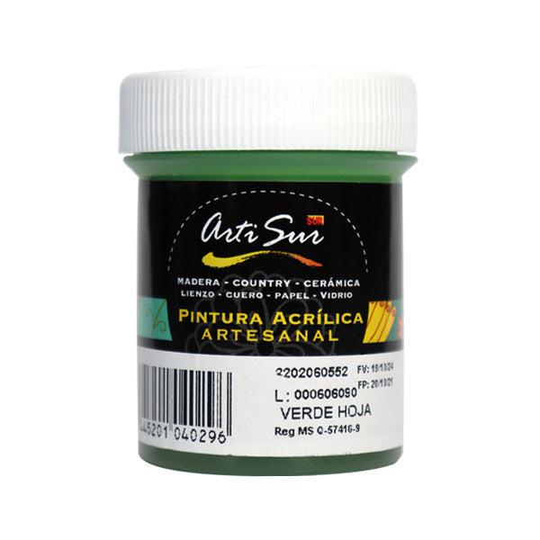 Pintura artesanal 30ml verde limón Artisur