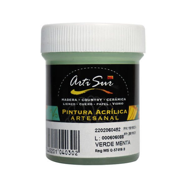 Pintura artesanal 30ml verde hoja Artisur